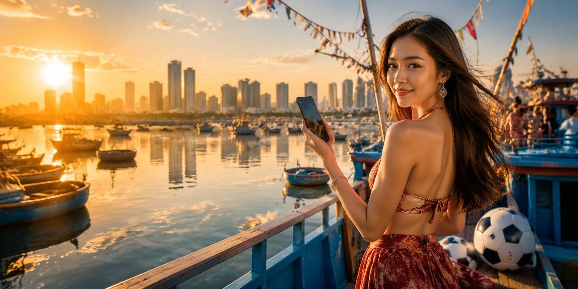 Người hâm mộ bóng đá đặt kèo trực tuyến tại bãi biển Mũi Né