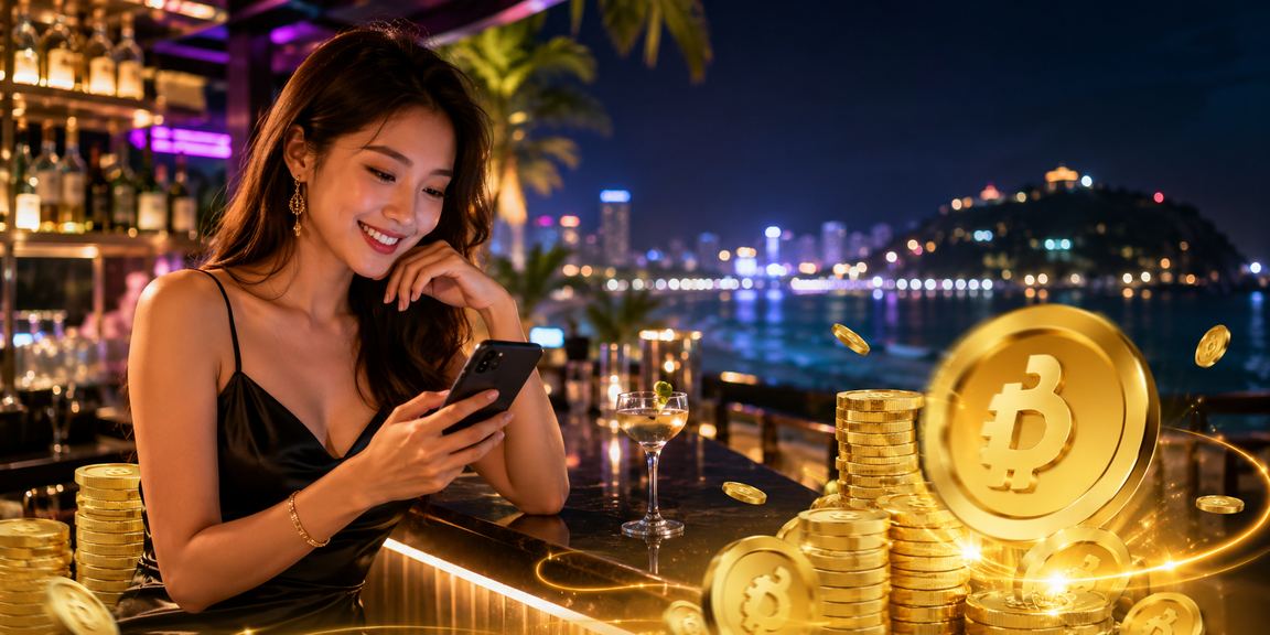 Người dùng tại bãi biển Vũng Tàu đăng ký tài khoản 820 và nhận thông tin khuyến mãi trên điện thoại